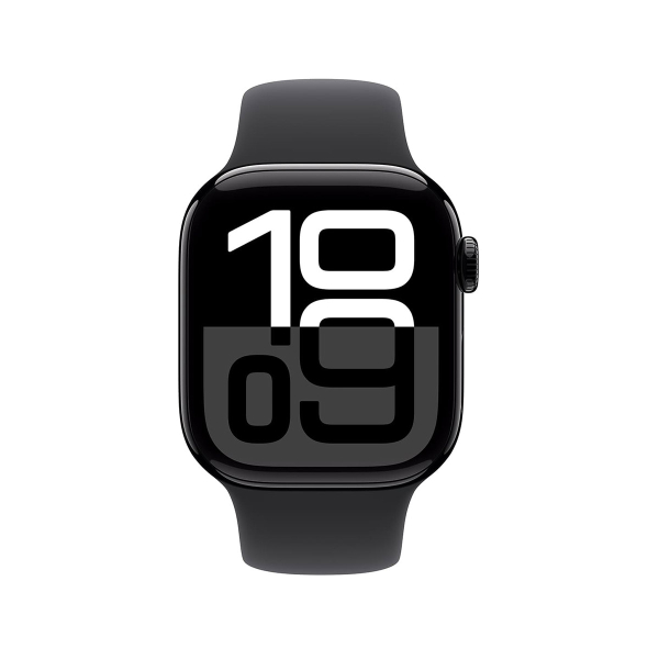 Apple Watch Series 10, 42 мм корпус из алюминия цвета «Jet Black», ремешок Sport Band размера S/M цвета «Black»