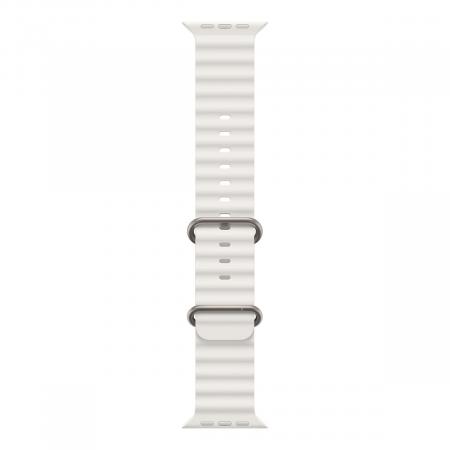Apple Watch Ultra, 49 мм корпус из титана цвета «Natural», ремешок Ocean Band цвета «White»
