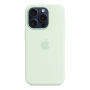 Чехол Silicone Case для Apple iPhone 15 Pro с MagSafe Light Mint, мятный