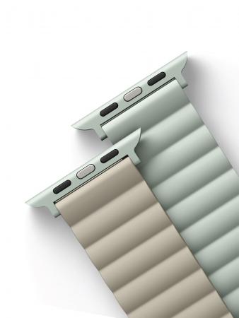 Ремешок UNIQ для Apple Watch 42/44/45/49 мм Revix reversible Magnetic (45MM-REVSAGBEG) Зеленый/Бежевый