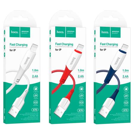 Кабель hoco. Fast charging data cable разъем USB – Lightning, 1 м (X70) Белый