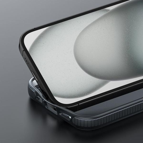 Чехол hoco. DROP PROOF Magnetic Smartphone Case для Apple iPhone 15 Plus Прозрачный черный