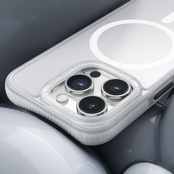 Чехол hoco. DROP PROOF Magnetic Smartphone Case для Apple iPhone 15 Pro Прозрачный белый