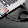 Кабель Baseus Cafule Cable USB For iP special edition 2,4A, 1 м (CALKLF-GG1) Grey/Black