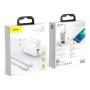 Зарядное устройство USB Type-C с кабелем Baseus Quick Charge 30Вт Speed Series разъем USB Type-C (TZCAFS-A02) Белый
