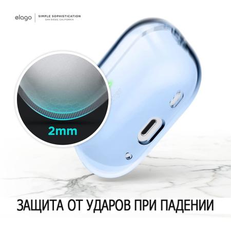 Чехол для Airpods Pro 2 Elago CLEAR HANG CASE (EAPP2CL-HANG-ABL) Прозрачный Голубой