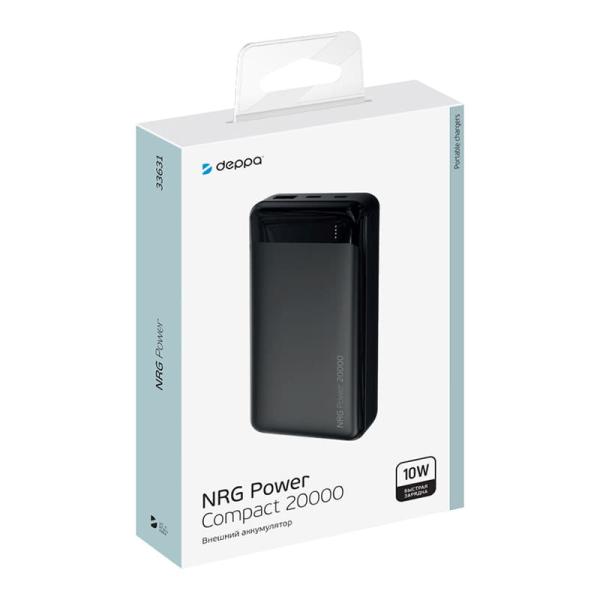 Внешний аккумулятор Deppa 20000mAh NRG Power 2A (33631) Чёрный