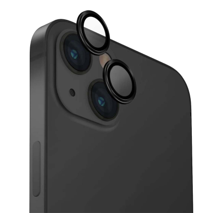 Защитное стекло для камеры iPhone 15/15 Plus UNIQ OPTIX Camera Lens protector Aluminium (IP6.1-6.7(2023)-ALENSBLK) Чёрный