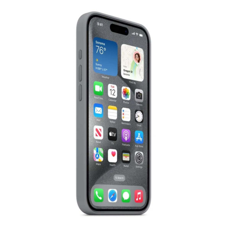 Чехол Silicone Case для Apple iPhone 15 Pro с MagSafe Clay, серый