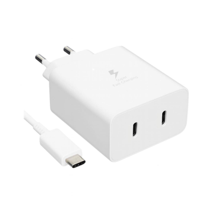 Зарядное устройство Samsung Duo 50Вт 2 USB Type-C (EP-T5020XWE-GEU) Белый