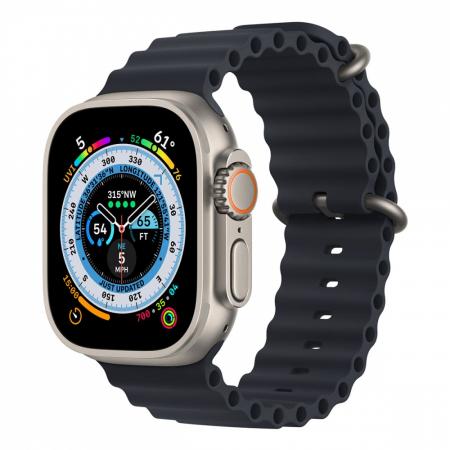 Apple Watch Ultra, 49 мм корпус из титана цвета «Natural», ремешок Ocean Band цвета «Midnight»
