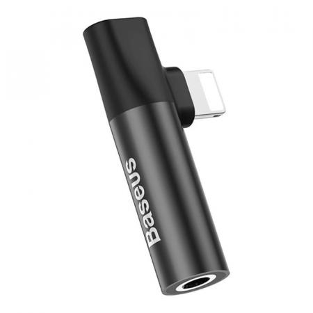 Переходник Baseus 2в1 Lightning / AUX+Lightning (CALL43-01) Черный