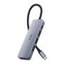 USB Хаб WiWU Alpha 541BC 5в1 Type C to 3xUSB 2.0 + USB 3.0 + Type C PD 60 Вт (A541BC) Серый