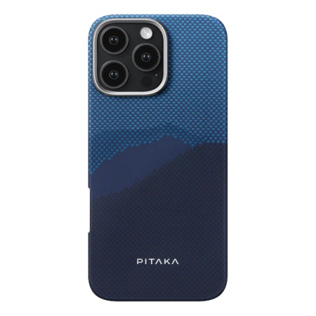 Чехол для iPhone 16 Pro с MagSafe Pitaka Tactile Woven Case StarPeak Over The Horizon (KI1601POTH) Blue, синий