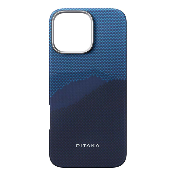 Арамидный чехол для iPhone 16 Pro Max с MagSafe Pitaka StarPeak Tactile Woven Case (KI1602POTH) Синий